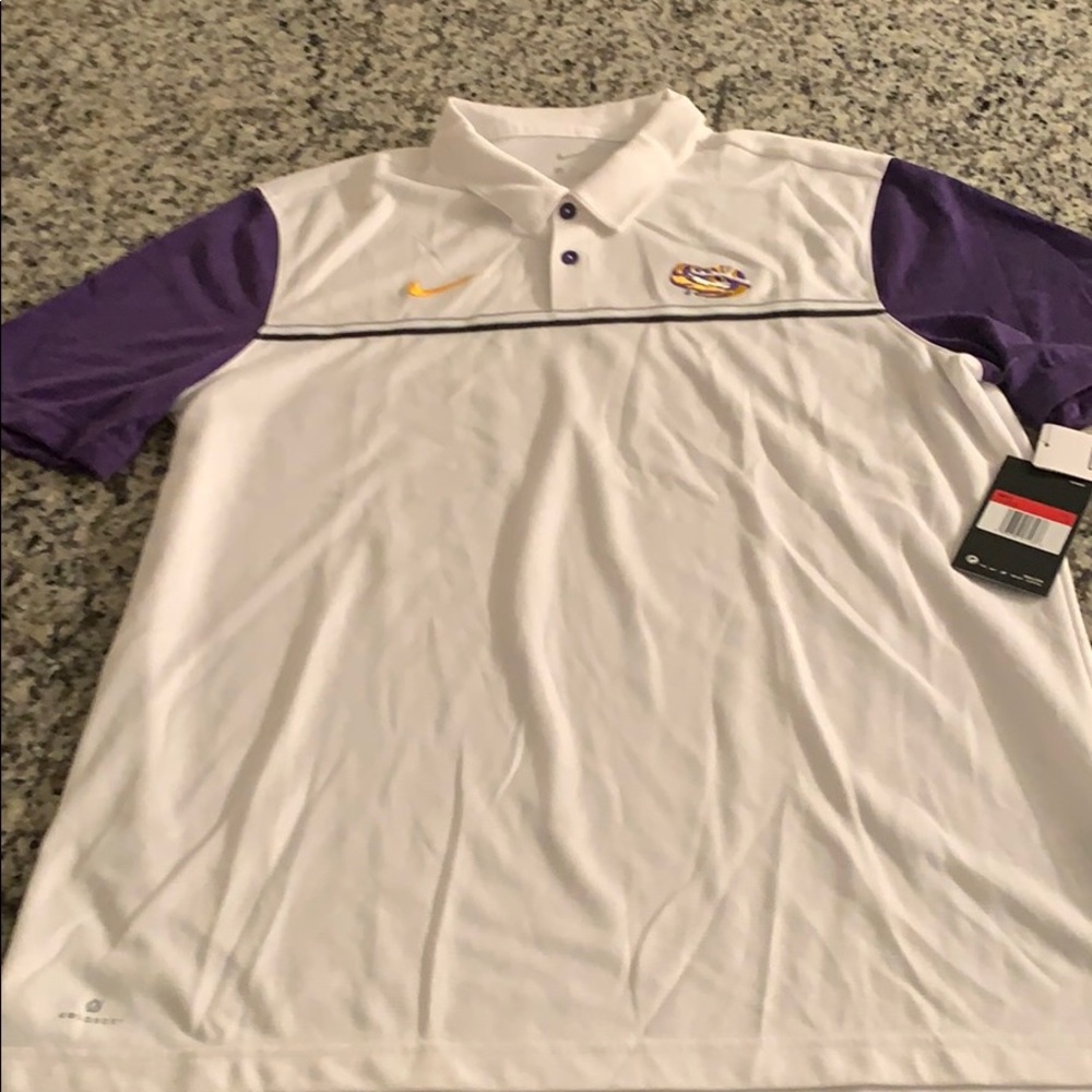Nike men’s LSU team polo white large
